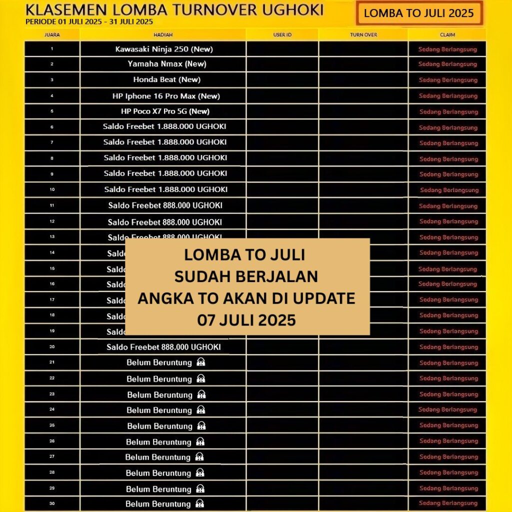 klasemen turnover ughoki juli 2025
